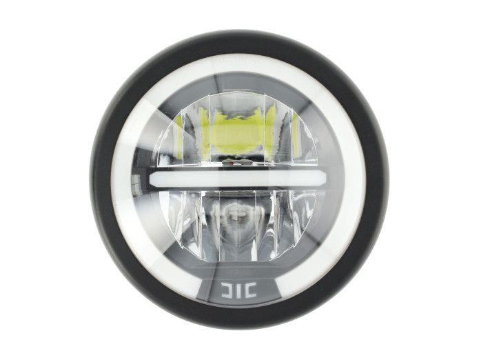 Headlight round 165mm Angel Eye "V2" LED 12V gloss black